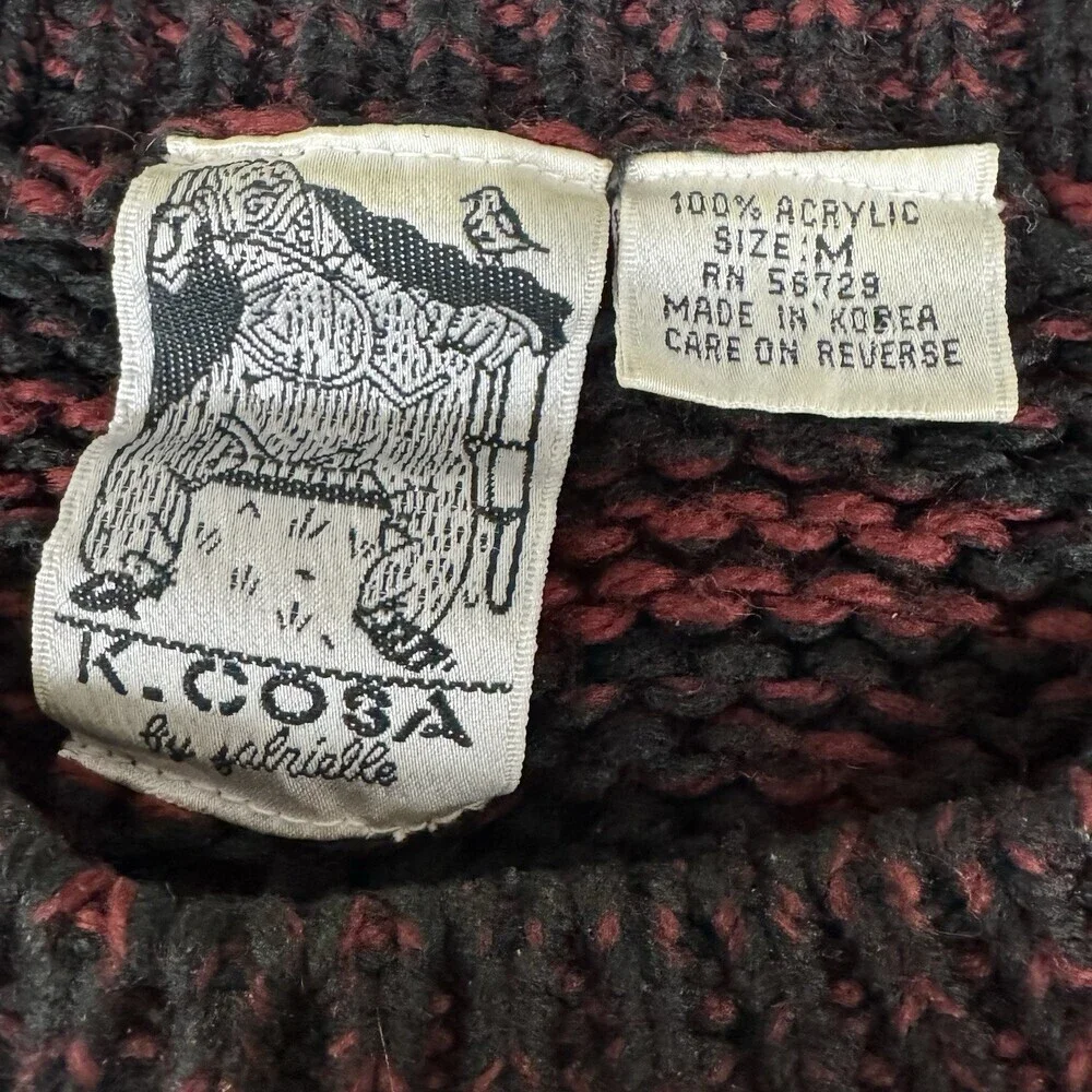 K.‎ Cosa 3D Geometric Knit Crewneck Sweater Mens VTG 90s GrandpaCore Sz M